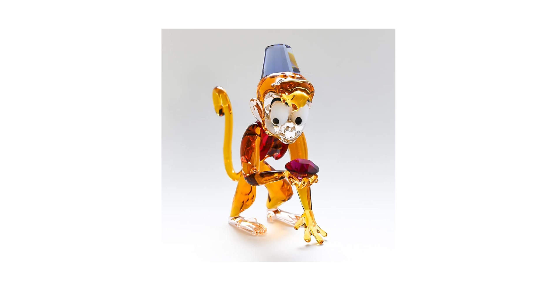 Swarovski ディズニーアブークリスタルフィギュア SWAROVSKI クリアランス スワロフスキー アラジン アブー 猿